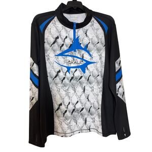 NWT LOCO SKAILZ Large Performance Fishing Shirt Long Sleeve 1/4 Zip Thumb Holes